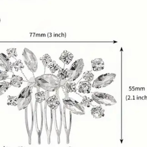 Rhinestone hair comb - Picture 3 of 7